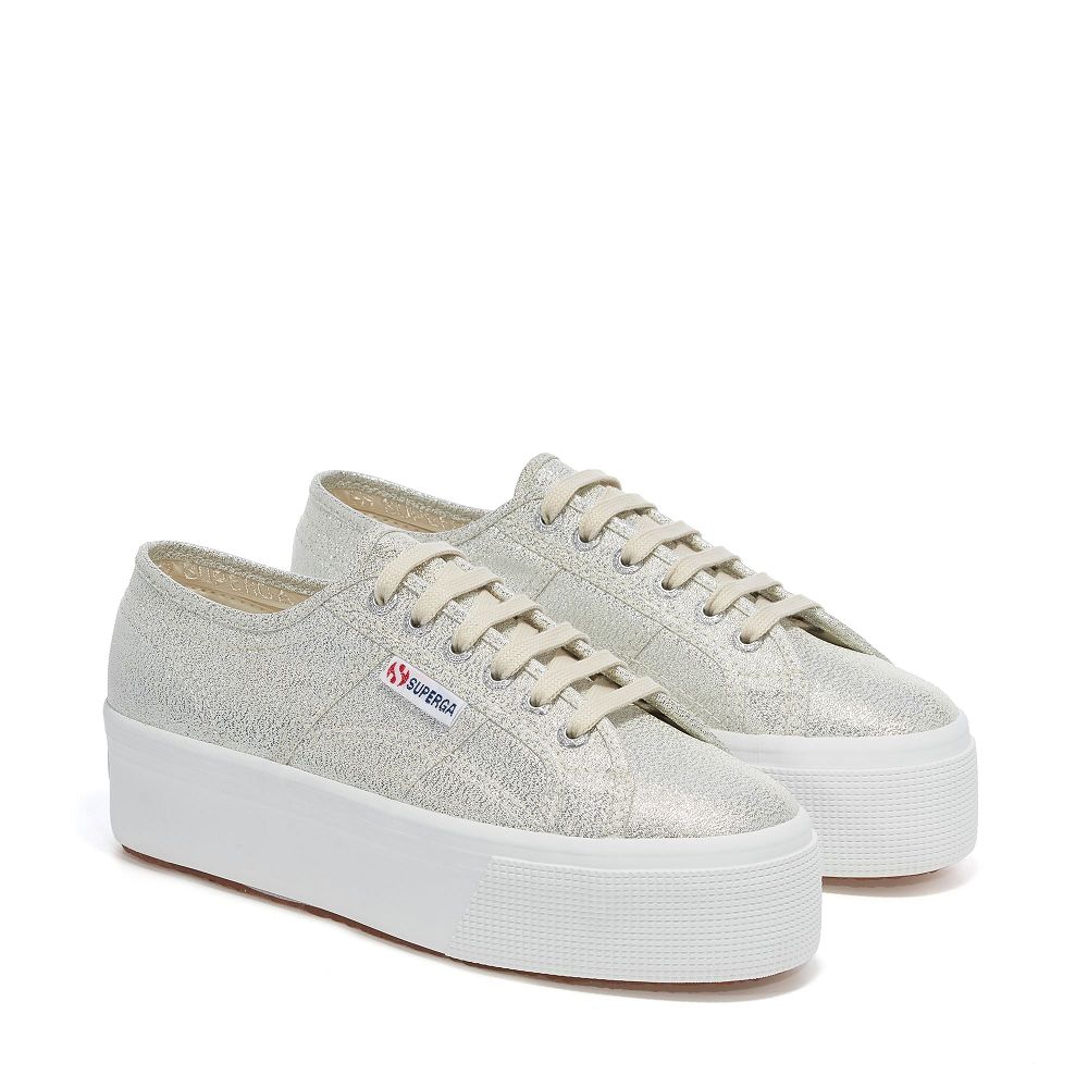 Superga 2790 Lame Yellow Platform Sneakers - Women's Sneakers USA | US6154978